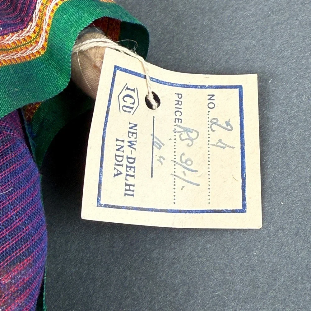 Vtg Indian Handmade Cloth Doll Woman in Traditional Dress Basket 11